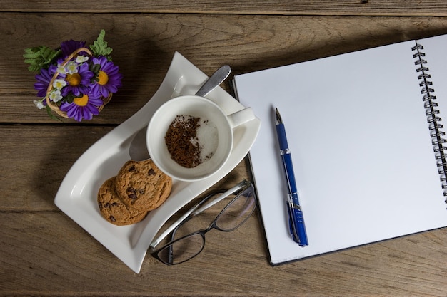 contact desk and notepad