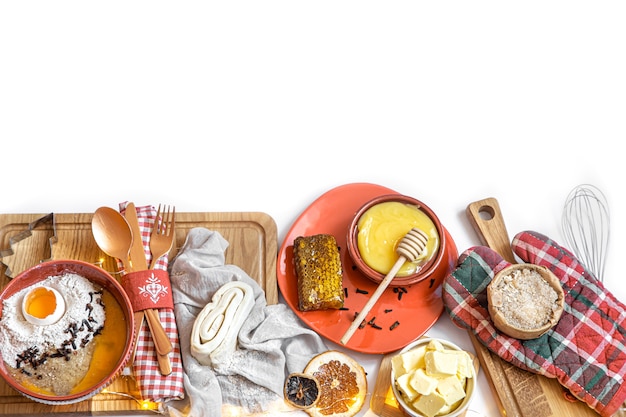 selection of dishes on table